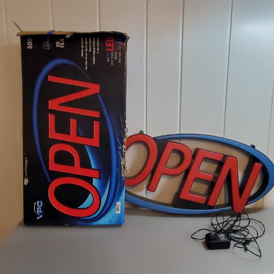 LED Light Up Flashing “Open” Sign - Tested and Works