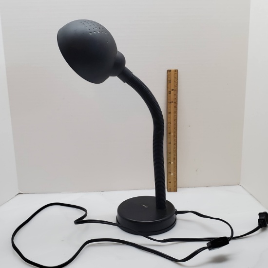 Black Metal Desk Lamp - Tested and Works