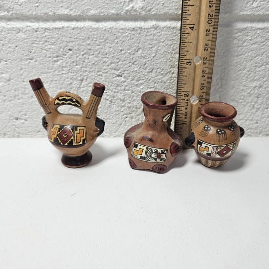 Lot of 3 Mini Southwestern Style Pottery Pieces