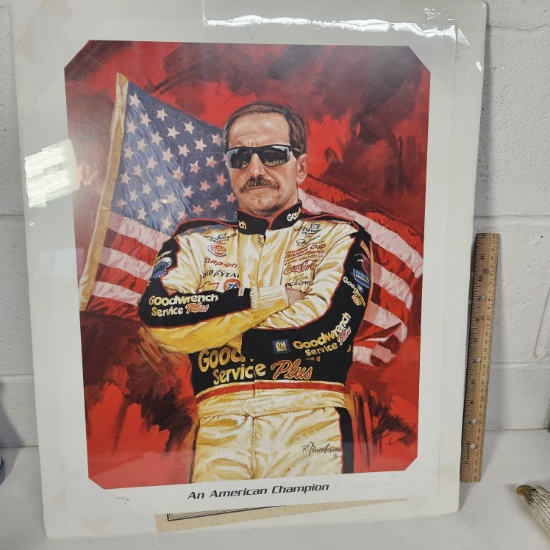 NASCAR Prints, Dale Sr. & Dale Jr. Signed and Numbered By R. Tanenbaum, with COA