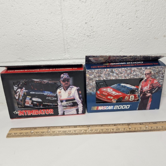Lot of 2 NASCAR Collectible Playing Card Tins