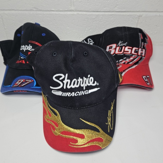 Lot of 3 NASCAR Sharpie #97 Kurt Busch Hats