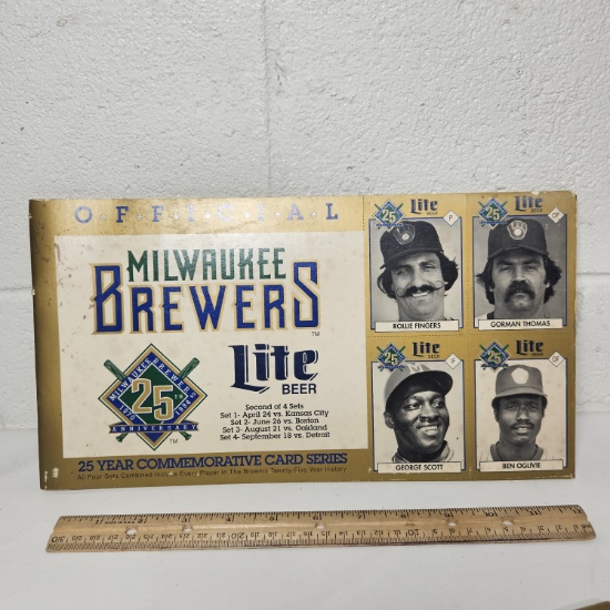 Vintage Milwaukee Brewers Lite Beer Commemorative Card Series 2 of 4