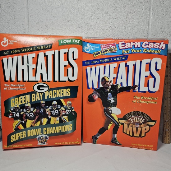 Lot of 2 Unopened Collectible Wheaties Green Bay Packers Boxes