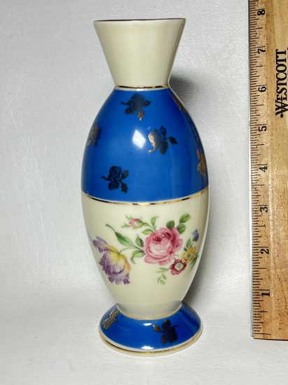 AL-KA Kunst Bavaria Kronach Floral Vase with Gilt Accent