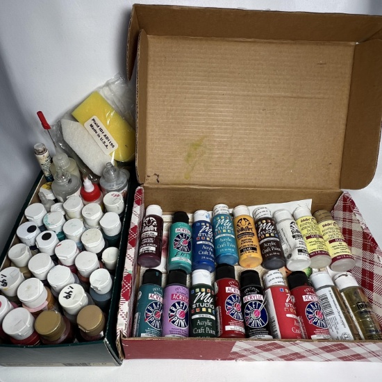 Large Lot of Various Acrylic Paint