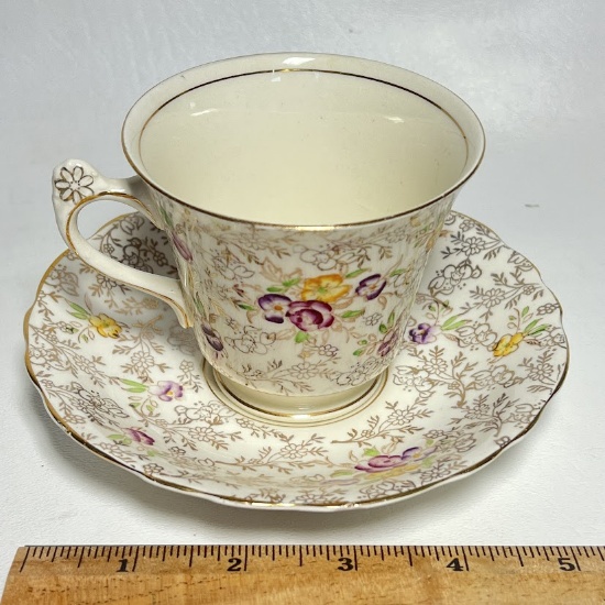 James Kent Longton Tea Cup & Saucer "Pearl Delight" Made in England