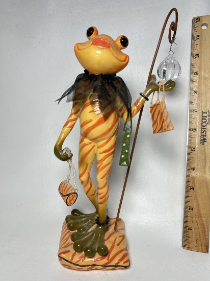 Molded Resin Shopping Frog Figurine