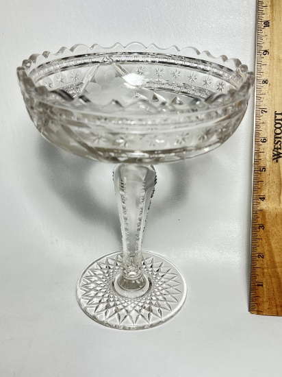 Pressed Glass Pedestal Dish