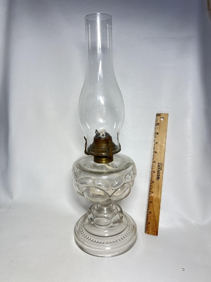Vintage Glass Oil Hurricane Lamp