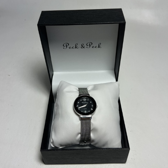 Peck & Peck Silver Tone Watch with Box