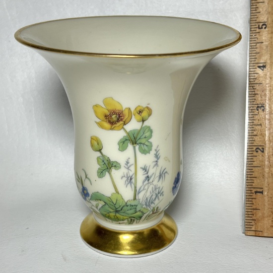 K & A Krautheium Selb Bavaria Germany Floral Vase with Gilt Accent