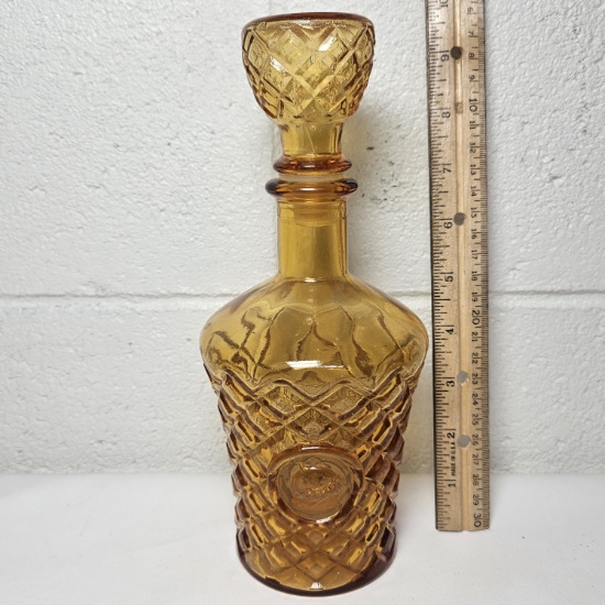 Vintage Amber Glass Decanter
