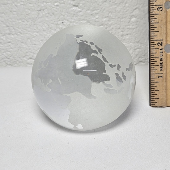 Glass Globe Paperweight with Original Box
