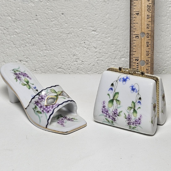 Imperial Porcelain Collectible Shoe and Purse