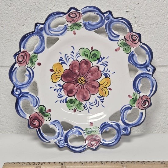 Hand Painted Portuguese Ceramic Wall Decor Plate