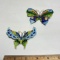 Pair of Colorful Enamel Butterfly Magnets