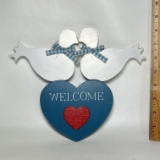 Hand Painted Wooden Love Doves on 