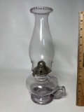 Vintage Purple Tint Glass Oil Lamp