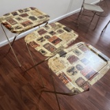 Set of 3 Retro TV Tray Tables with Extra Top