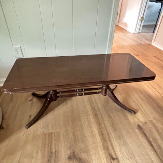 Vintage Mersman Coffee Table with Brass Claw Feet