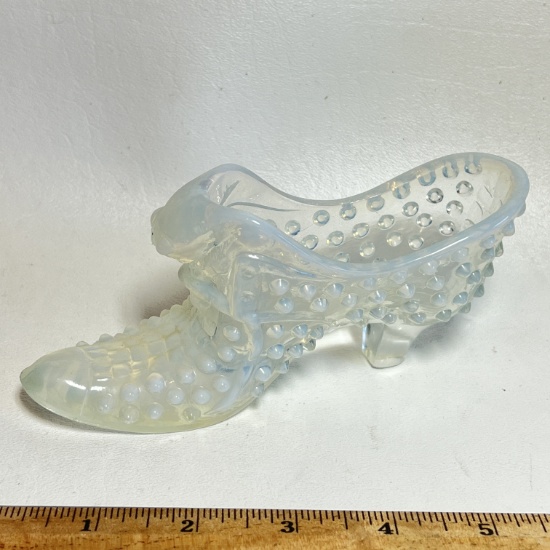 Fenton Glass Opalescent Hobnail Slipper