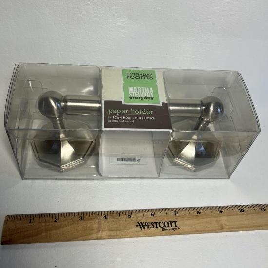 Martha Stewart Everyday Brushed Nickel Paper Holder - Never Opened