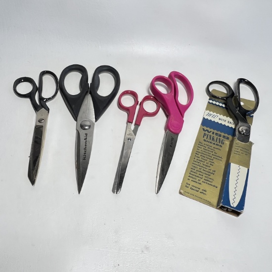 Lot of Various Scissors & Pinking Shears