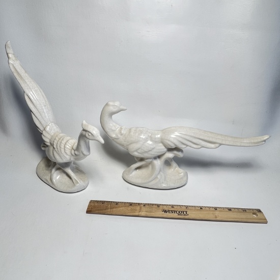 Pair of Ceramic Pheasant Figurines