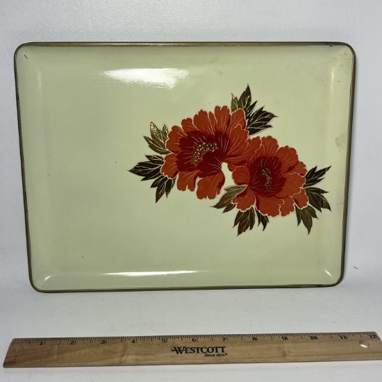 Hand Painted OMC Floral Tray Made in Japan