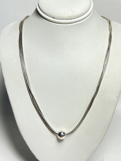 Sterling Siver Double Strand Necklace