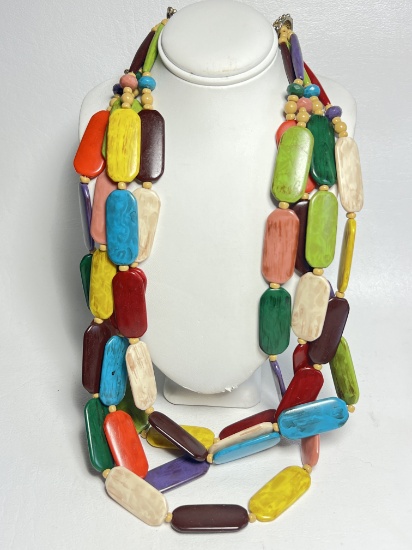 Multi-strand Colorful Beaded Necklace
