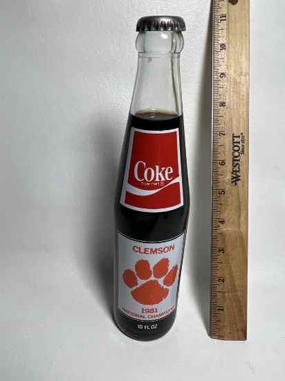 1981 Clemson National Champions Coke Collectible Bottle