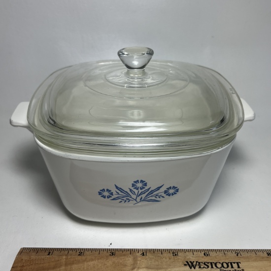 Corning Ware Cornflower Blue 1-3/4 Qt Lidded Casserole Dish with Extra Lid