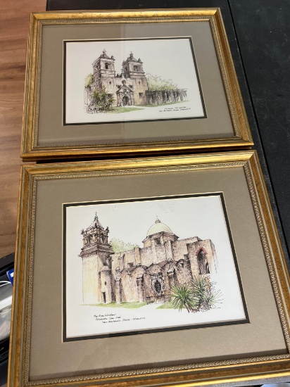Pair of Mission Conception Framed Prints by David Straud