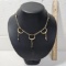 Gold Tone Necklace with Cloisonné Beads