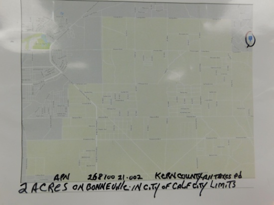 LOT # 3 LOT -2+ ACRES ON BONNEVILLE, KERN COUNTY, CA