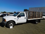 2005 FORD F-350 XL SUPER DUTY FLAT BED UTILITY STAKE BED PICKUP TRUCK