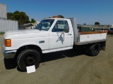 1991 FORD F-SUPER DUTY FLATBED UTILITY PICKUP TRUCK