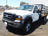 2006 FORD F-450 STAKE SIDE FLATBED TRUCK