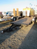 2 AXLE FLATBED EQUIPMENT TRAILER W/ RAMPS