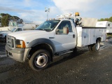 2007 FORD F-550 UTILITY TRUCK W/ CRANE & AIR COMPRESSOR