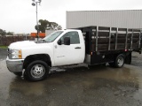 2012 CHEVROLET 3500 HD FLATBED STAKESIDE TRUCK