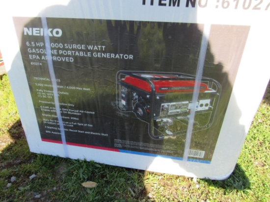 NEIKO PORTABLE GENERATOR, UNUSED