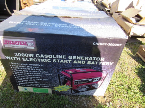 STARTER 3000 PORTABLE GENERATOR, UNUSED