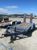 MILLER BILT 2 AXLE FLATBED EQUIPMENT TRAILER W/ RAMPS