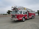 **(SUBJECT TO SELLERS APPROVAL)** 2000 E-ONE 3 AXLE AERIAL FIRE TRUCK W/ WATER CANNON (NO KEYS)