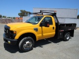 2009 FORD F-350 FLATBED PICKUP TRUCK W/ FUEL TANK & PUMP