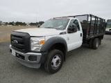2013 FORD F-450 FLATBED STAKE SIDE TRUCK (NON RUNNER)