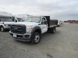 2012 FORD F-550 FLATBED STAKE SIDE TRUCK W/ LIFTGATE (NON RUUNER)